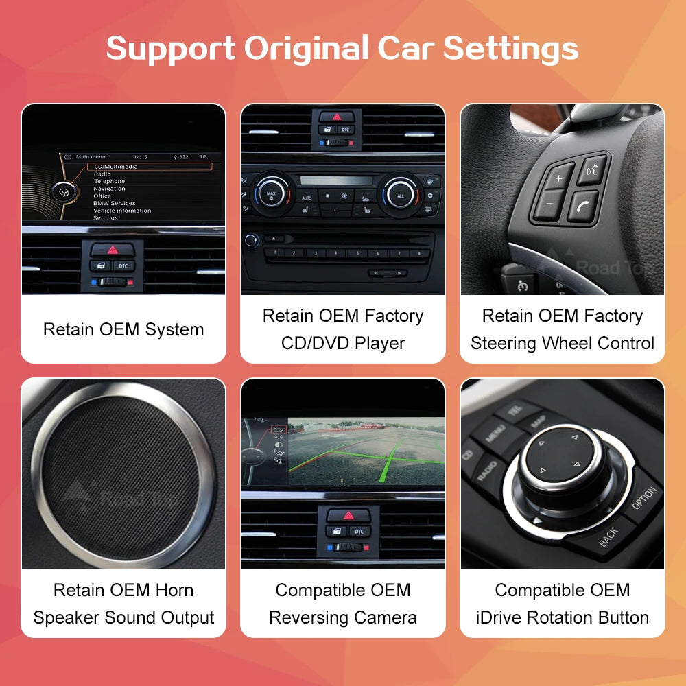 8.8"1920*720 Wireless CarPlay Android Auto Car Multimedia Display for BMW 3 Series E90 E91 E92 E93 5 Series E60 E61 Touch Screen