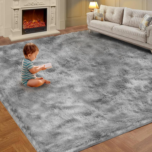 Tie-Dye Plush Carpet Living Room Decoration Soft Fluffy Home Mat Children's Room Baby Crawling Non-Slip Blanket