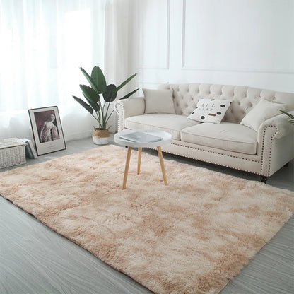 Tie-Dye Plush Carpet Living Room Decoration Soft Fluffy Home Mat Children's Room Baby Crawling Non-Slip Blanket