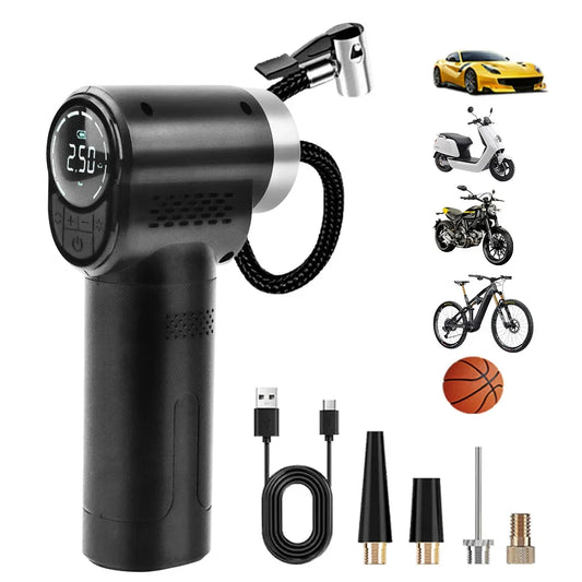 150PSI Cordless Tire Inflator | Digital Pump forCar/Bike/Outdoors | 5000mAh Fast Charge & Auto Shut-Off | LCD Display w