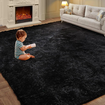 Tie-Dye Plush Carpet Living Room Decoration Soft Fluffy Home Mat Children's Room Baby Crawling Non-Slip Blanket
