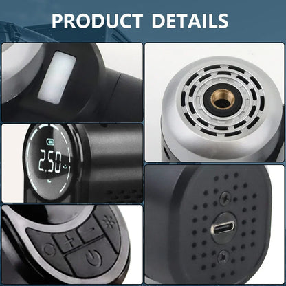 150PSI Cordless Tire Inflator | Digital Pump forCar/Bike/Outdoors | 5000mAh Fast Charge & Auto Shut-Off | LCD Display w