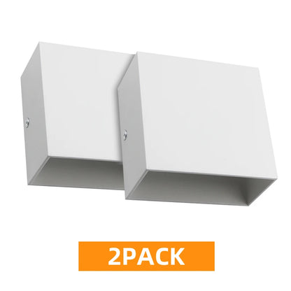 LED Wall Sconces 2Pack 6W Modern Indoor Wall Lamp, White Up Down Wall Mount Lights for Living Room Hallway Bedroom Decor