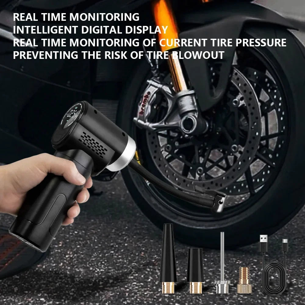 150PSI Cordless Tire Inflator | Digital Pump forCar/Bike/Outdoors | 5000mAh Fast Charge & Auto Shut-Off | LCD Display w