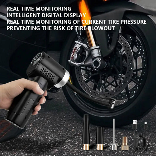 150PSI Cordless Tire Inflator | Digital Pump forCar/Bike/Outdoors | 5000mAh Fast Charge & Auto Shut-Off | LCD Display w