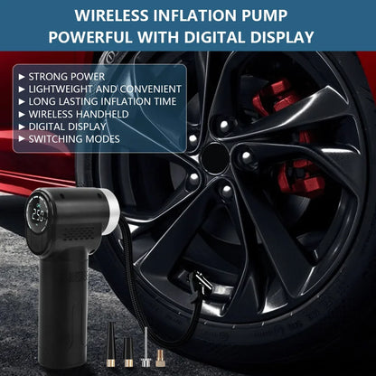 150PSI Cordless Tire Inflator | Digital Pump forCar/Bike/Outdoors | 5000mAh Fast Charge & Auto Shut-Off | LCD Display w