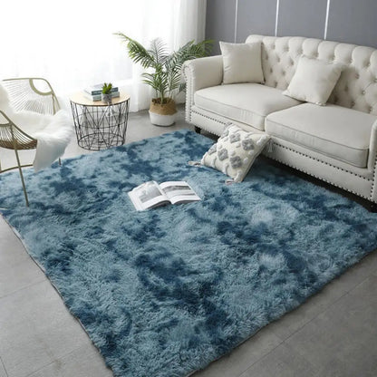 Tie-Dye Plush Carpet Living Room Decoration Soft Fluffy Home Mat Children's Room Baby Crawling Non-Slip Blanket
