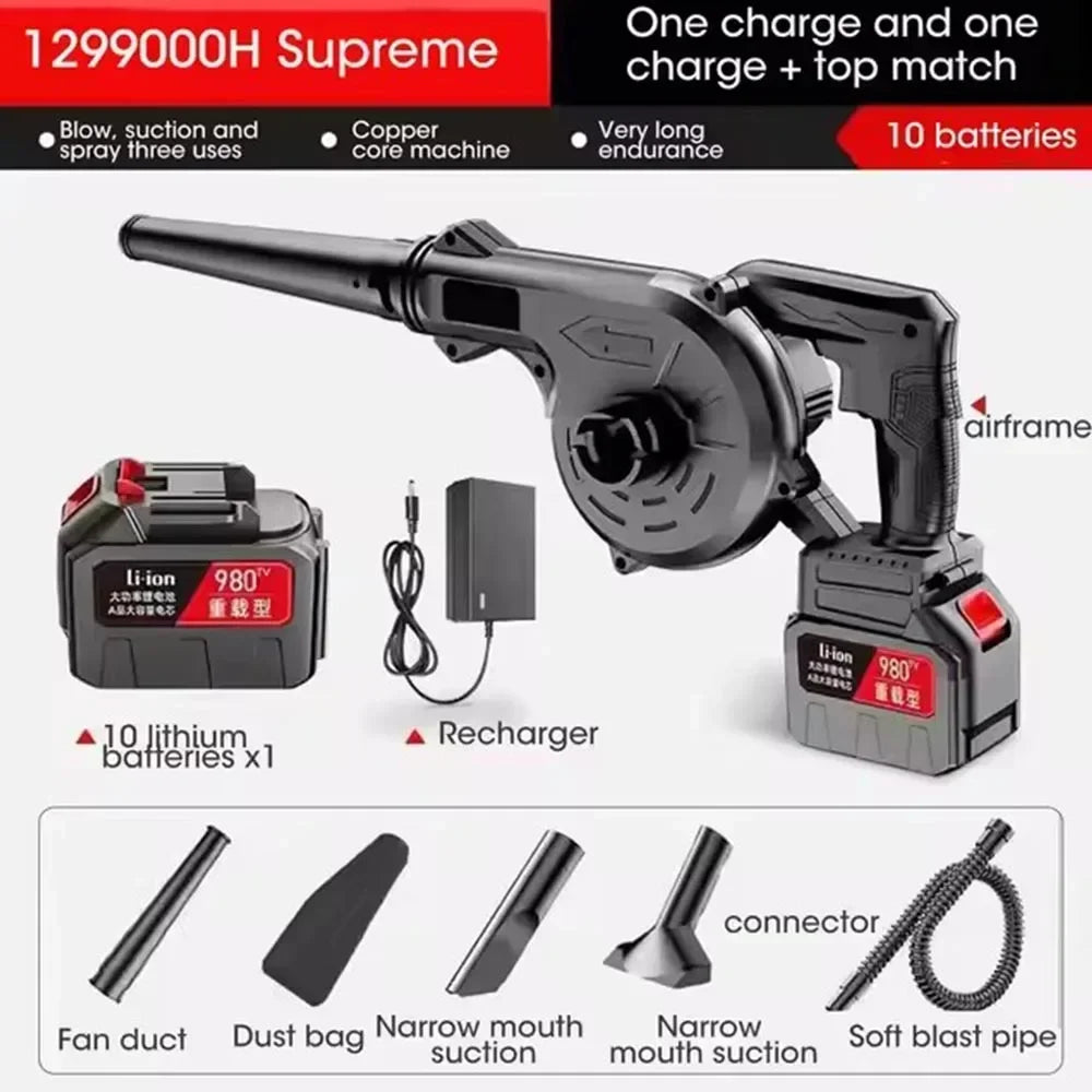 111-240V cordless electric blower and suction blade 2-in-1 computer dust collector, compatible with Makita battery power tools