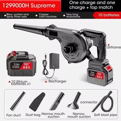 111-240V cordless electric blower and suction blade 2-in-1 computer dust collector, compatible with Makita battery power tools