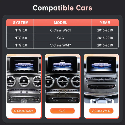 Multimedia Screen Wireless CarPlay Android Auto for Mercedes-Benz W205 W176 GLC A C V Class W447 CLA GLA 2015-2018 NTG5.0