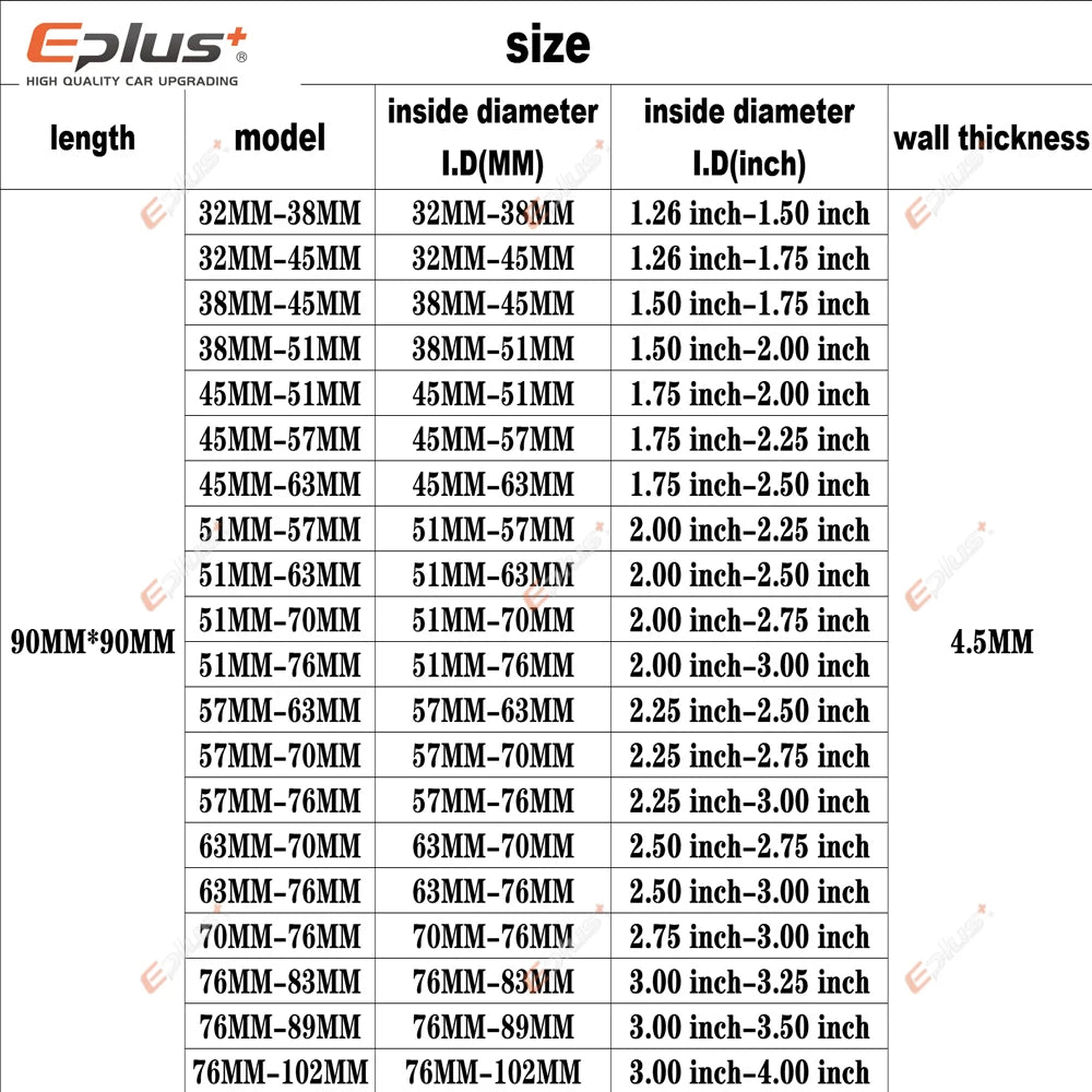 EPLUS Universal Silicone Tubing Hose 90 Degrees big to small Connector Car Intercooler Turbo Intake Pipe Coupler Black Multi Siz