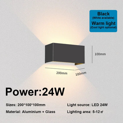 modern wall light 12W 24W IP65 waterproof LED lamps indoor outdoor wall sconce living room porch bedroom wall lamp