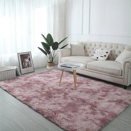 Tie-Dye Plush Carpet Living Room Decoration Soft Fluffy Home Mat Children's Room Baby Crawling Non-Slip Blanket