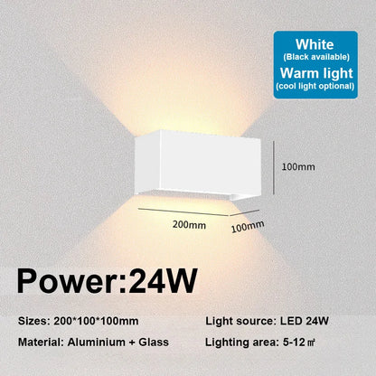 modern wall light 12W 24W IP65 waterproof LED lamps indoor outdoor wall sconce living room porch bedroom wall lamp